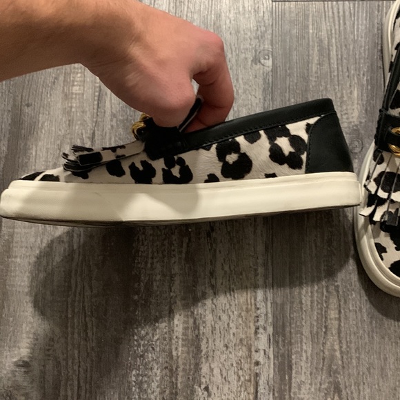 Giuseppe Zanotti Homme Calf Hair Cow Print Gold Chain Fringe Slip-On Loa… - Picture 2 of 5